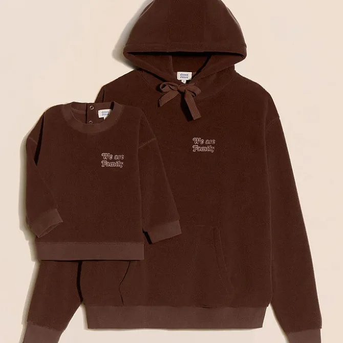 émoi émoi Sweat Polaire Recyclée We Are Family Chocolat - 4 Ans
