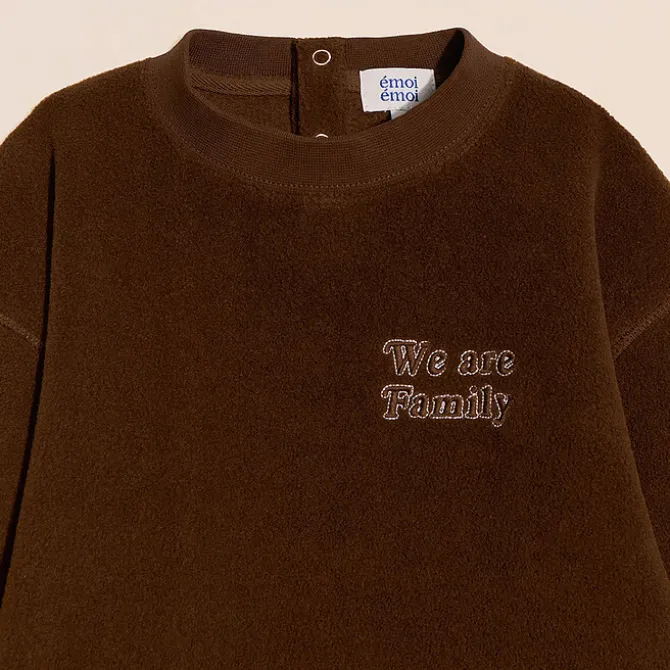 émoi émoi Sweat Polaire Recyclée We Are Family Chocolat - 4 Ans