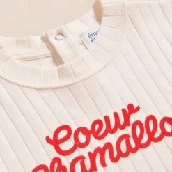 émoi émoi T-shirt Coeur Chamallow Crème - 4 Ans