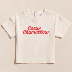 émoi émoi T-shirt Coeur Chamallow Crème - 4 Ans