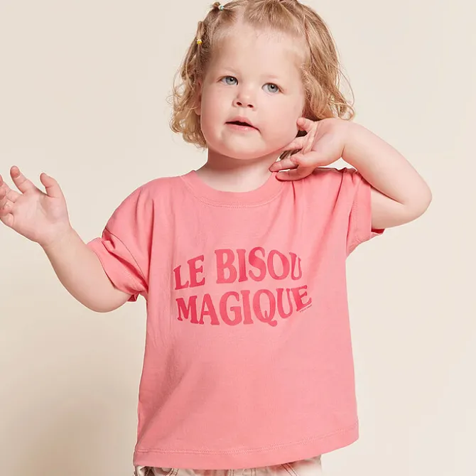 émoi émoi T-shirt Le Bisou Magique Framboise - 4 Ans