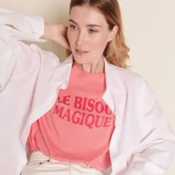émoi émoi T-shirt Le Bisou Magique Framboise - XL