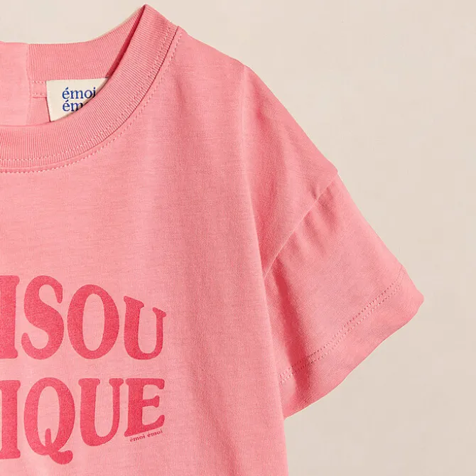 émoi émoi T-shirt Le Bisou Magique Framboise - 12 Mois
