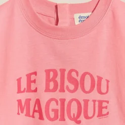 émoi émoi T-shirt Le Bisou Magique Framboise - 12 Mois