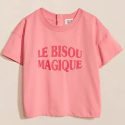 émoi émoi T-shirt Le Bisou Magique Framboise - 6 Mois