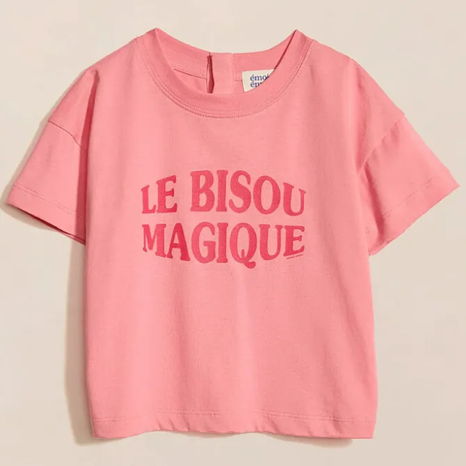 émoi émoi T-shirt Le Bisou Magique Framboise - 6 Mois