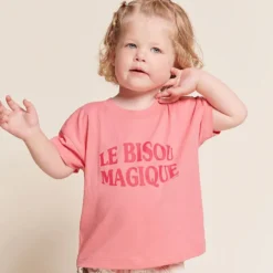 émoi émoi T-shirt Le Bisou Magique Framboise - 6 Mois
