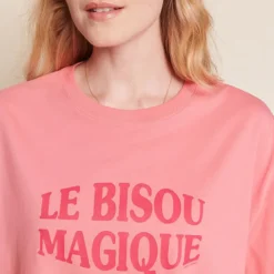 émoi émoi T-shirt Le Bisou Magique Framboise - L