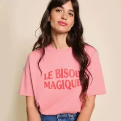 émoi émoi T-shirt Le Bisou Magique Framboise - M