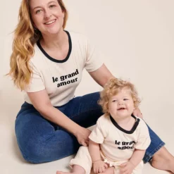 émoi émoi T-shirt Le Grand Amour Crème - 12 Mois