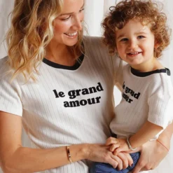 émoi émoi T-shirt Le Grand Amour Crème - 6 Mois