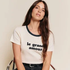 émoi émoi T-shirt Le Grand Amour Crème - L