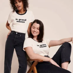 émoi émoi T-shirt Le Grand Amour Crème - S