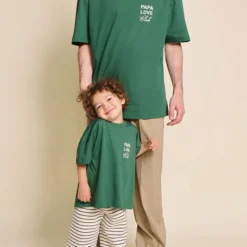 émoi émoi T-shirt Papa Love Club Spinach - 2 Ans