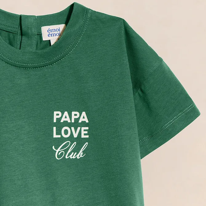 émoi émoi T-shirt Papa Love Club Spinach - 12 Mois