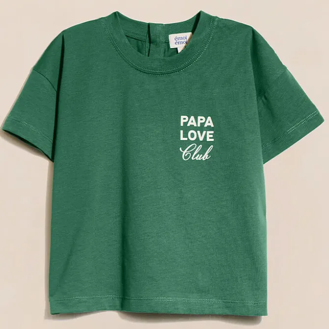 émoi émoi T-shirt Papa Love Club Spinach - 12 Mois