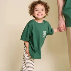 émoi émoi T-shirt Papa Love Club Spinach - 12 Mois
