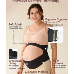Momcozy Ceinture de Grossesse Noir - XL