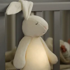 moonie Peluche Veilleuse Musicale Lapin Moonie - Crème et Rose