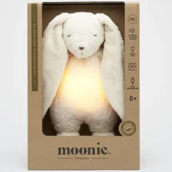 moonie Peluche Veilleuse Musicale Lapin Moonie Blanc Polaire