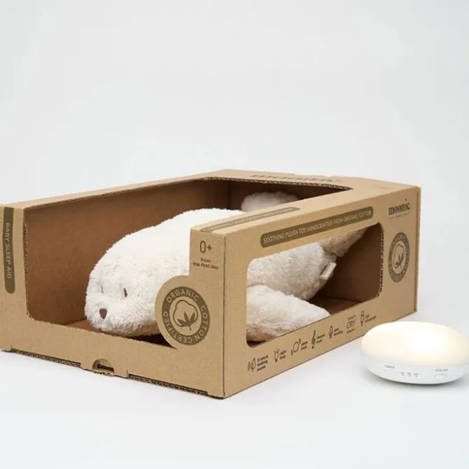 moonie Peluche Veilleuse Musicale Phoque - Blanc Polaire