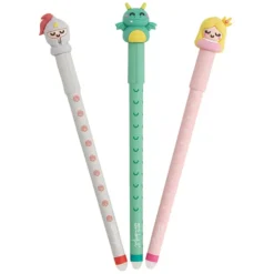Mr Wonderful Lot de 3 Stylos Effaçables Bo-Bo - Chevalier, Princesse et Dragon