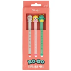 Mr Wonderful Lot de 3 Stylos Effaçables Bo-Bo - Chevalier, Princesse et Dragon