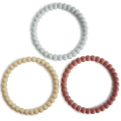 mushie Lot de 3 Bracelets de Dentition - Mellow, Terracotta & Periw
