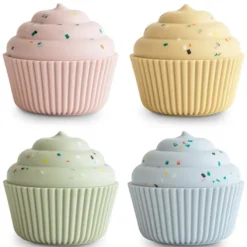 mushie Lot de 4 jouets de bain - Cupcake