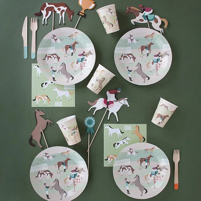My Little Day Lot de 8 Assiettes en Papier - Cheval