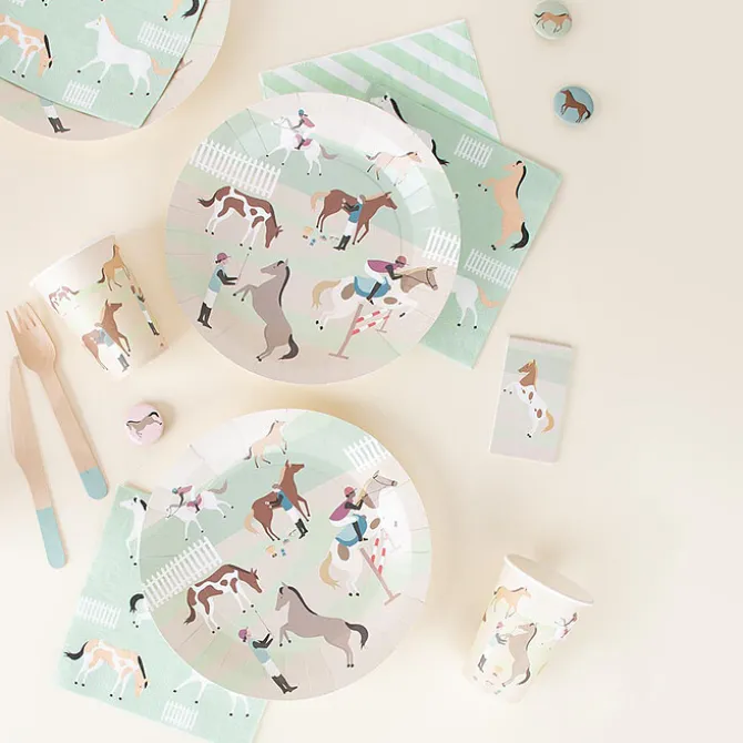 My Little Day Lot de 8 Assiettes en Papier - Cheval