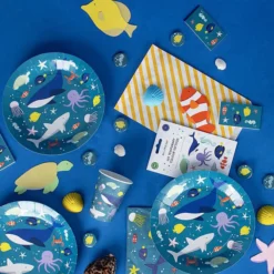 My Little Day Lot de 8 Gobelets en Papier Océan - 205 ml