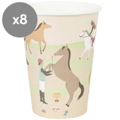 My Little Day Lot de 8 Gobelets en Papier Cheval - 205 ml