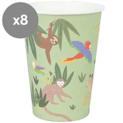 My Little Day Lot de 8 Gobelets en Papier Tropical - 205 ml
