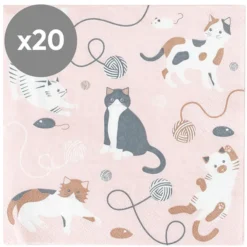 My Little Day Lot de 20 Serviettes en Papier - Chat