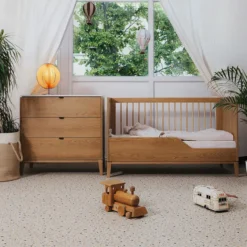 Nina Bien Lit Bébé Evolutif Milan Chêne Caramel - 140 x 70 cm