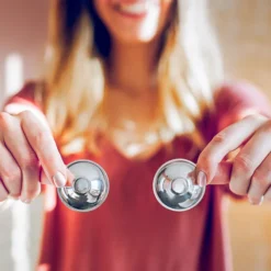 Noacups Lot de 2 Coupelles d'Allaitement en Argent - Taille Unique