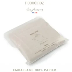 Nobodinoz Coussin Feuille Lin Français - Greige