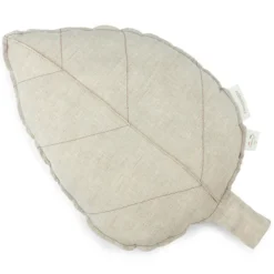 Nobodinoz Coussin Feuille Lin Français - Greige