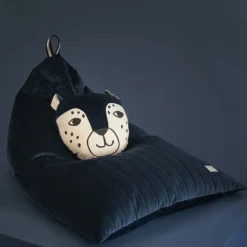 Nobodinoz Coussin Leopard - Night Blue