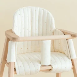 Nobodinoz Coussin pour Chaise Haute Growing Green - Honey Sweet Dots & Natural