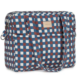 Nobodinoz Sac à Langer Hyde Park - Mosaïque Bleu et Rouge