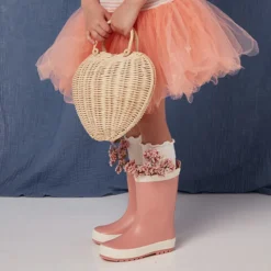 Olli Ella Panier en Rotin Coeur - Paille