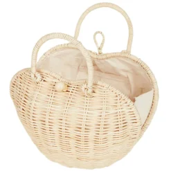Olli Ella Panier en Rotin Coeur - Paille