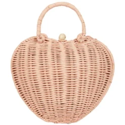 Olli Ella Panier en Rotin Coeur - Rose