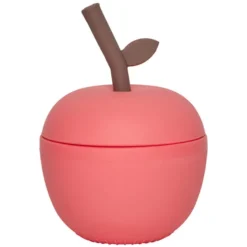 OYOY Verre avec Paille Pomme - Cherry Red