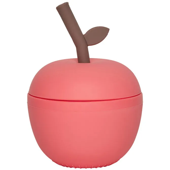 OYOY Verre avec Paille Pomme - Cherry Red
