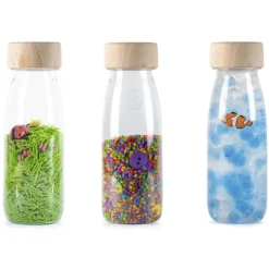Petit Boum Lot de 3 Bouteilles Sensorielles Sound - Coccinelles Boutons Poisson