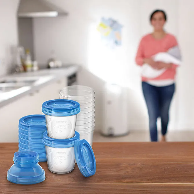 Philips Avent 10 Pots de Conservation pour Lait Maternel SCF618/10