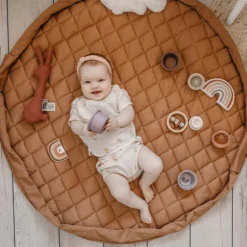 Play&Go Sac à Jouets et Tapis de Jeux Coton Bio - Tawny Brown